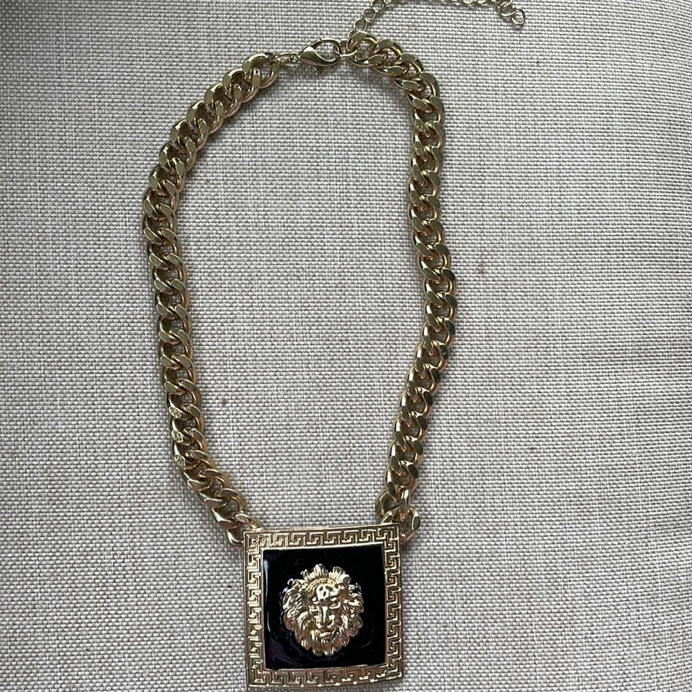 Vintage Anne Klein Lion Head on Black